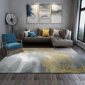Gray Modernist Rug Polyester Swirl Stripe Pattern Rug Pet Friendly Washable Non-Slip Carpet for Bedroom