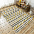Simplicity Striped Pattern Carpet Yellow and Pink Polyester Carpet Non-Slip Pet Friendly Washable Carpet for Decoration
