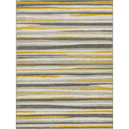 Simplicity Striped Pattern Carpet Yellow and Pink Polyester Carpet Non-Slip Pet Friendly Washable Carpet for Decoration