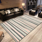 Simplicity Striped Pattern Carpet Yellow and Pink Polyester Carpet Non-Slip Pet Friendly Washable Carpet for Decoration
