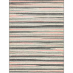 Simplicity Striped Pattern Carpet Yellow and Pink Polyester Carpet Non-Slip Pet Friendly Washable Carpet for Decoration