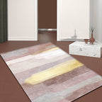 Minimalist Abstract Carpet Pink Polyester Area Rug Non-Slip Pet-Friendly Washable Rug for Decoration
