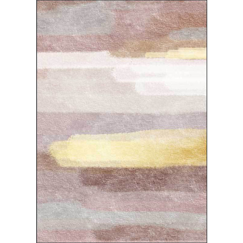 Minimalist Abstract Carpet Pink Polyester Area Rug Non-Slip Pet-Friendly Washable Rug for Decoration