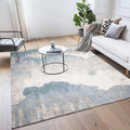 Industrial Bedroom Rug Grey Abstract Rug Polyester Washable Non-slip Pet-friendly Rug