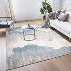 Industrial Bedroom Rug Grey Abstract Rug Polyester Washable Non-slip Pet-friendly Rug