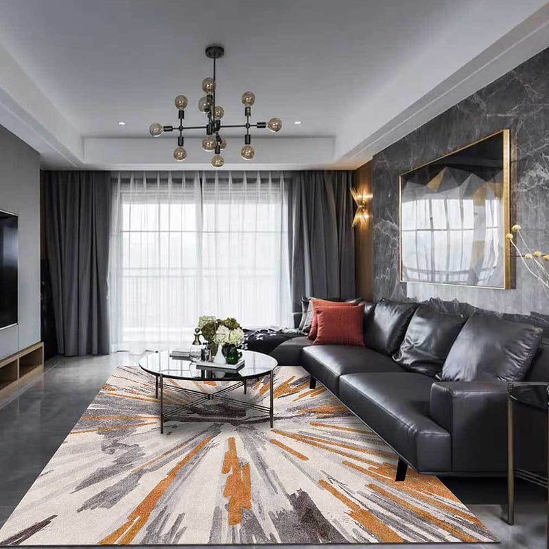 Brown industrial carpet polyester radial pattern carpet pet-friendly washable non-slip carpet for the bedroom