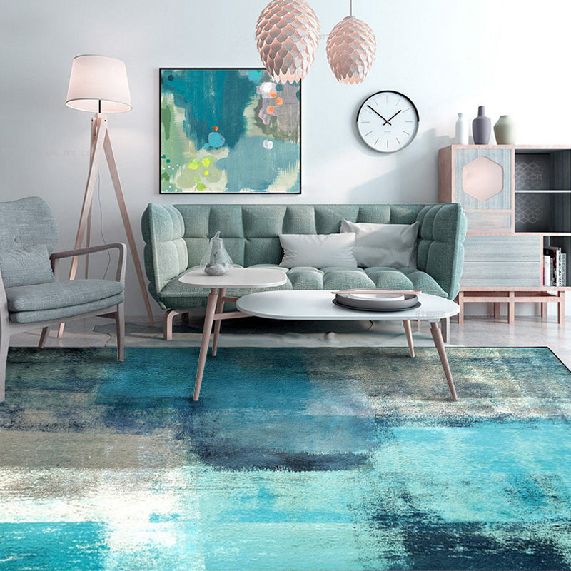 Simplicity Parlour Carpet Brushstroke Pattern Carpet Polyester Machine Washable Non-Slip Back Pet Friendly Carpet