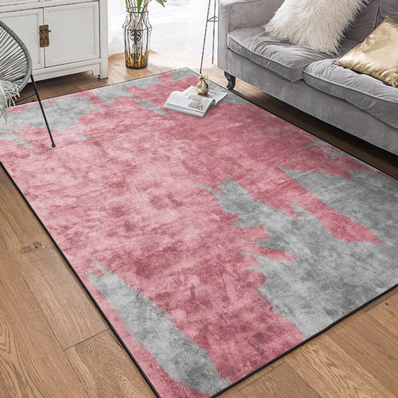 Casual Industrial Area Rug Polyester Abstract Watercolor Pattern Carpet Washable Pet-Friendly Rug for Living Space
