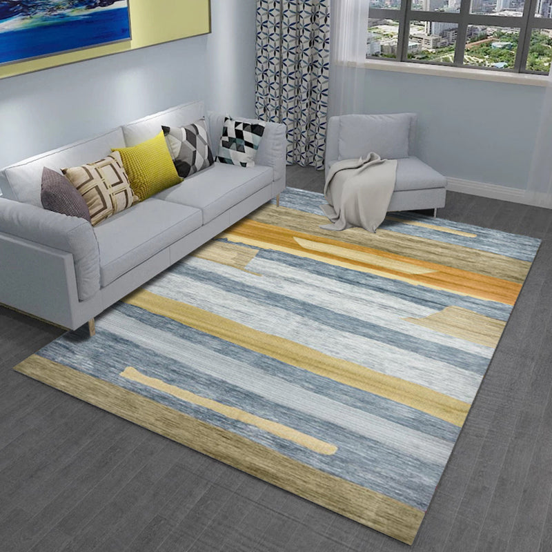 Multicolored Parlor Carpet Modern Abstract Carpet Polyester Machine Washable Non-slip Back Area Rug