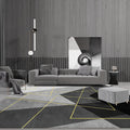 Aesthetic geometric pattern rug Black Modern rug Polyester Washable Non-slip Pet-friendly rug for the living room
