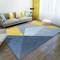 New arrival Striped Carpet Blue and Yellow Polyester Rug Washable Non-slip Back Pet-friendly Rug for Bedroom