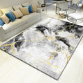 Unique Abstract Rug Black Industrial Rug Polyester Machine Washable Non-Slip Pet Friendly Carpet for Living Room