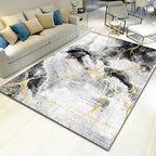 Unique Abstract Rug Black Industrial Rug Polyester Machine Washable Non-Slip Pet Friendly Carpet for Living Room