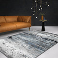 Creative Industrial Area Floor Rug Polyester Grey Abstract Carpet Washable Pet Friendly Rug for Parlor