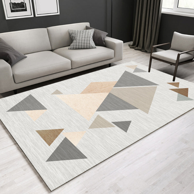 Beautiful multicolor triangle rug synthetic modern rug machine washable for the living room
