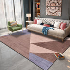 Multicolored living room rug Contemporary geometric pattern rug Synthetic non-slip rug