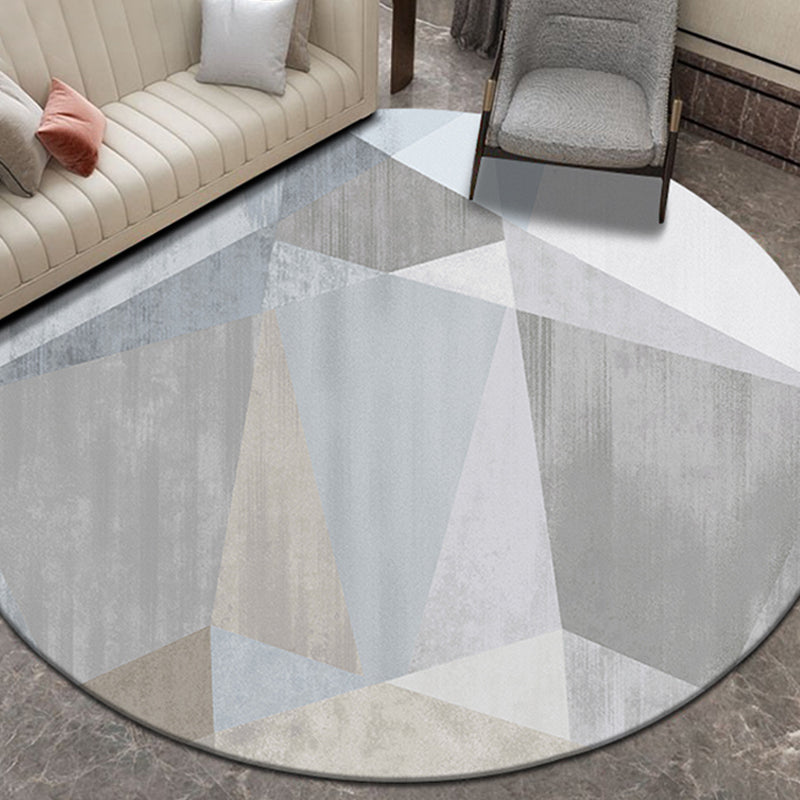 Compact geometric patterned rug soft color modern rug synthetic non-slip rug for the living room