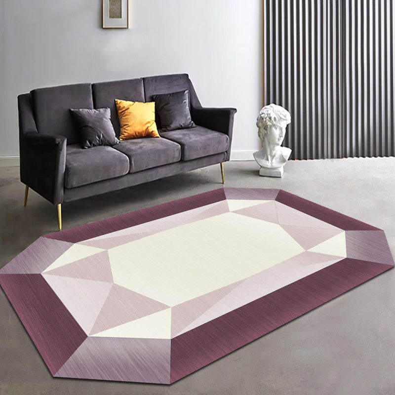 Irregularly shaped geometric rug multicolored contemporary indoor rug synthetic stain-resistant rug for the room
