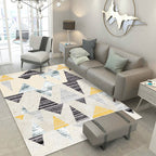 Contemporary home interior rug pastel triangles patterned rug polyester machine washable rug