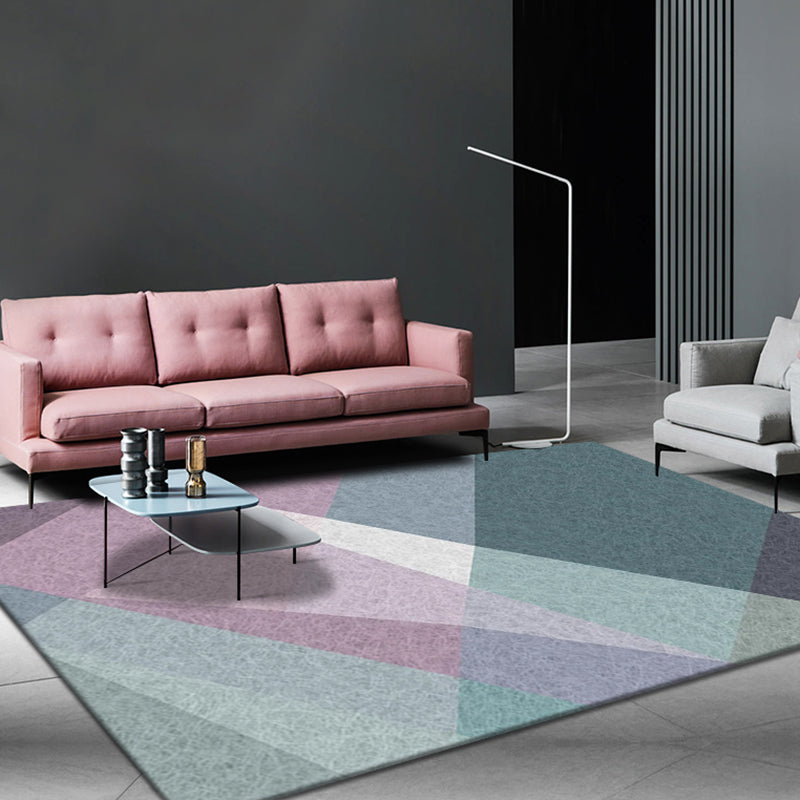 Aesthetic Morandi Colors Geometric Rug Polypropylene Modernist Rug Washable Anti-Slip Rug for Home