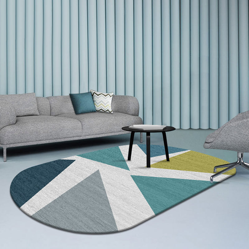 Multi-Color Living Room Rug Minimalist Geometry Rug Synthetic Non-Slip Back Rug