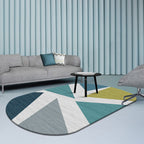 Multi-Color Living Room Rug Minimalist Geometry Rug Synthetic Non-Slip Back Rug