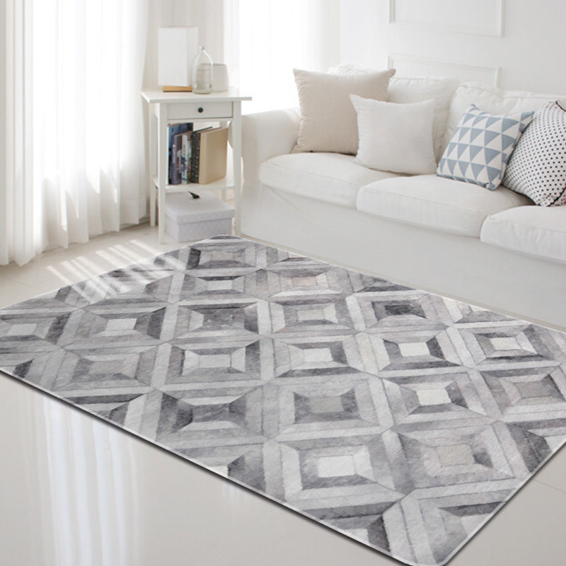 Dark geometric pattern rug Synthetic creative rug Non-slip rug for home decor