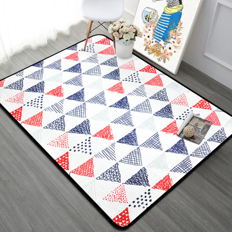 Novelty Triangle Indoor Dress Pastel Color Polyester Rug Non-slip Back Area Carpet for Room