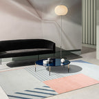 Bold Living Room Area Rug Multicolored Mixed Geometric Shapes Rug Polyester Anti-Slip Backing Rug