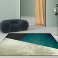 Dark Color Simple Rug Polypropylene Color Block Geometric Carpet Non-Slip Pet-Friendly Rug for Home