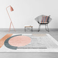 Aesthetic Geometric Indoor Dress Morandi Color Creative Carpet Polyester Stain-Resistant Rug for Living Room