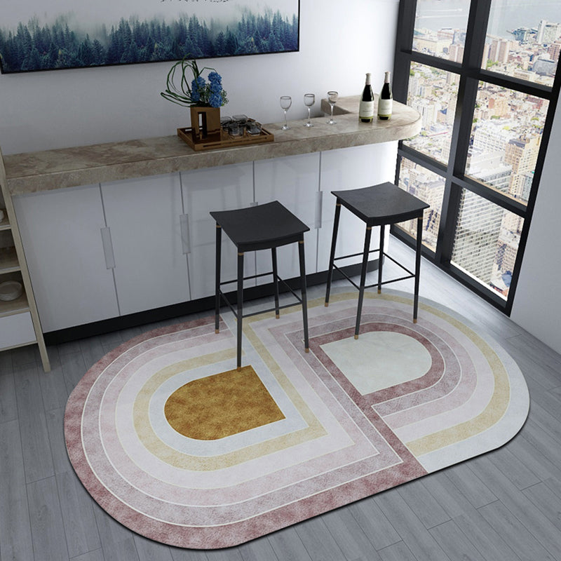 Novelty Shaped Geometric Pattern Rug Dark Color Modern Carpet Polypropylene Pet Friendly Non-Slip Rug for Student Housing