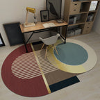 Cool Geometric Rug Multicolor Trendy Rug Polyester Non-Slip Easy-Care Rug for the Living Room