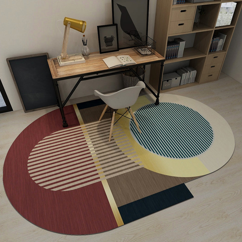 Cool Geometric Rug Multicolor Trendy Rug Polyester Non-Slip Easy-Care Rug for the Living Room