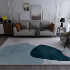 Morandi Color Living Room Rug Creative Geometric Pattern Rug Polyester Non-Slip Washable Area Rug