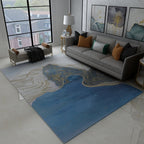 Trendy Flowing Swirl Rug Dark Color Synthetic Rug Easy Care Non-Slip Rug for Living Room