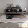 Nordic Sitting Room Rug Pastel Colorblock Abstract Carpet Synthetic Non-Slip Machine Washable Rug
