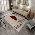 Multi Color Bold Area Rug Synthetics Colorblock Abstract Carpet Stain Resistant Non-Slip Rug for Room