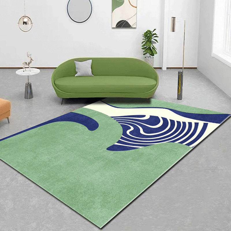 Creative Color Block Print Carpet Multicolor Modern Style Rug Polyester Non-Slip Backing Carpet for Home