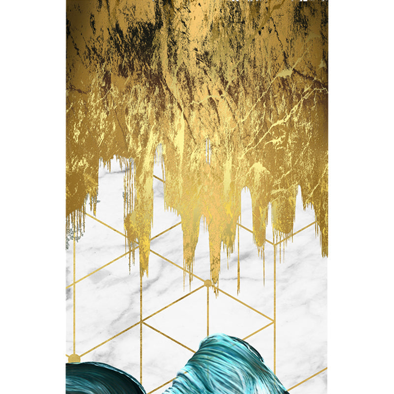 Cyberpunk Living Room Carpet Multi Color Abstract Foil Streams Carpet Polyester Machine Washable Area Rug