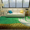 Cyberpunk Living Room Carpet Multi Color Abstract Foil Streams Carpet Polyester Machine Washable Area Rug