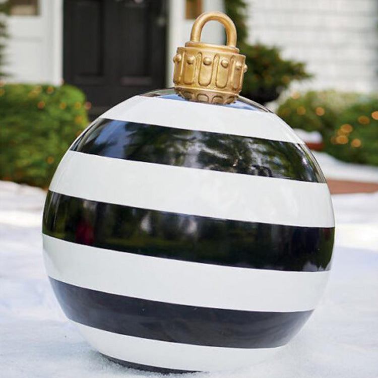 Inflatable Christmas Ball Outdoor Decoration 60cm – Weather Resistant PVC Christmas Decoration