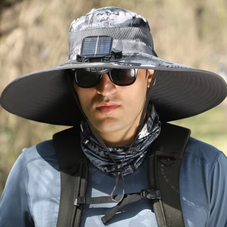 Ultimate Outdoor Sun Hat with Rechargeable LED and Wide Brim