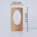 Japanese solid wood rectangular column LED night lamp USB table lamp