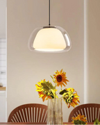 Elegant Lamp in the Form of a Glass Dome with Crystal Accent