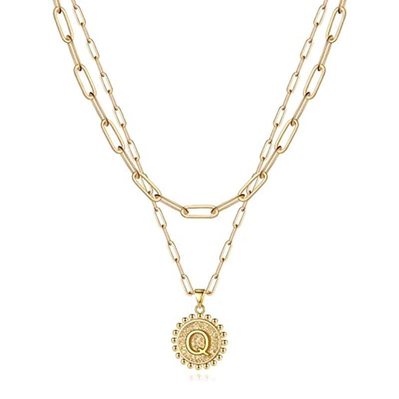 Golden Initial Necklaces for Women