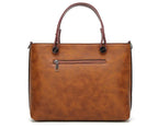 Cera - Double Front Pocket Vintage Tote Handbag