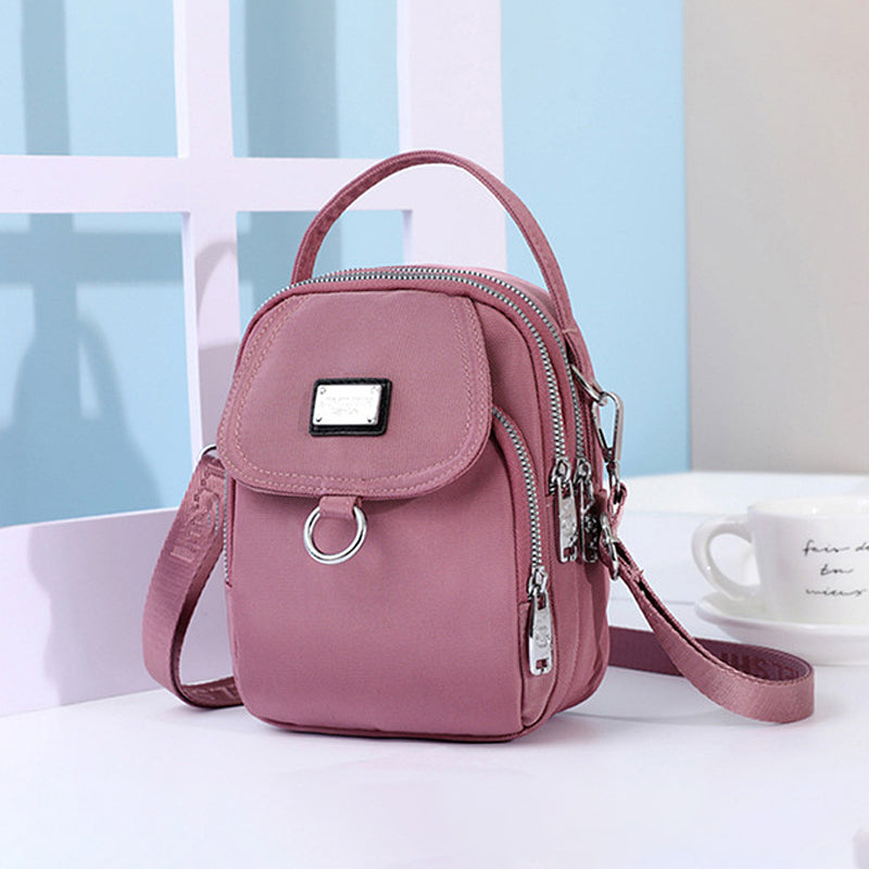 Women's Waterproof Nylon Shoulder Bag with Detachable Strap