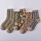 Women's Floral Cotton Socks (10 Pairs)