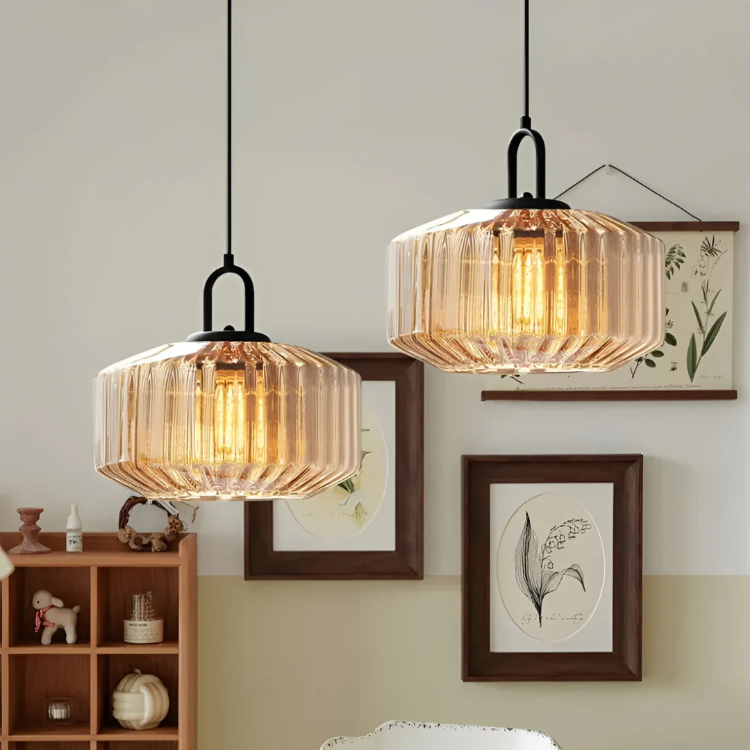 Retro Colored Glass Pendant Lamp